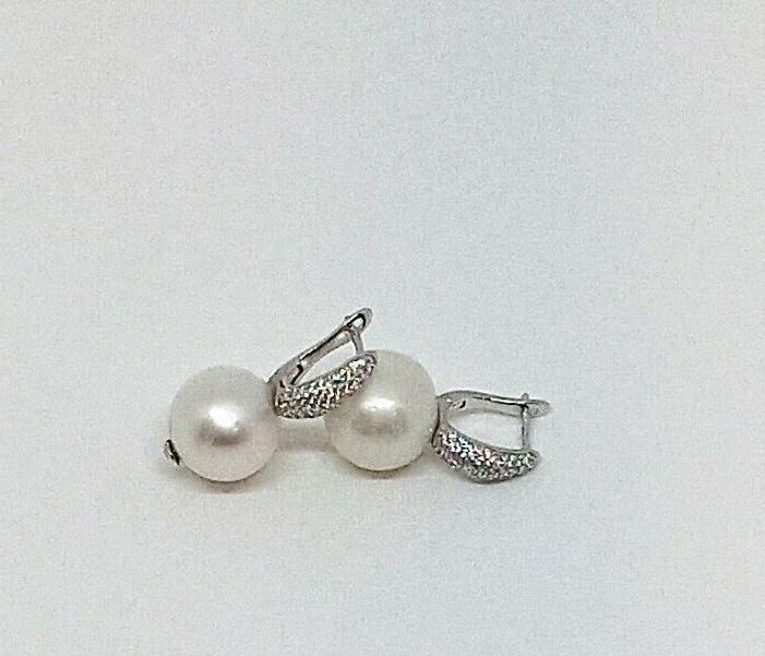 orecchini in argento semicerchio pave di zirconi