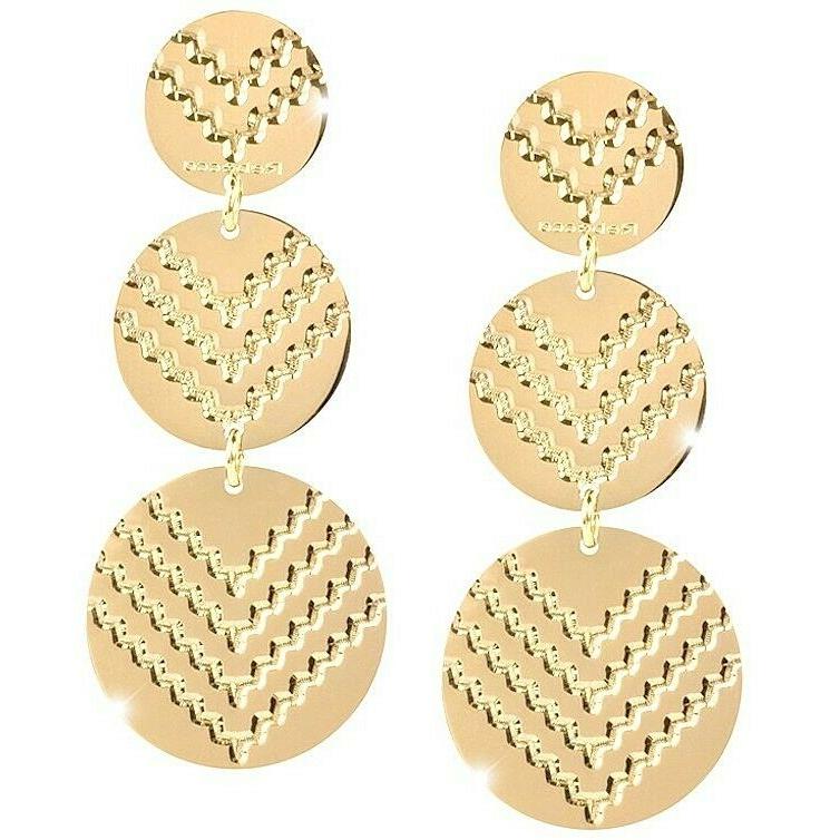 orecchini in bronzo dorato diamantato collezione miami