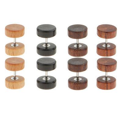 orecchini in legno naturale da 4 paia