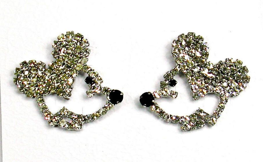 orecchini in metallo rodiato con perno a