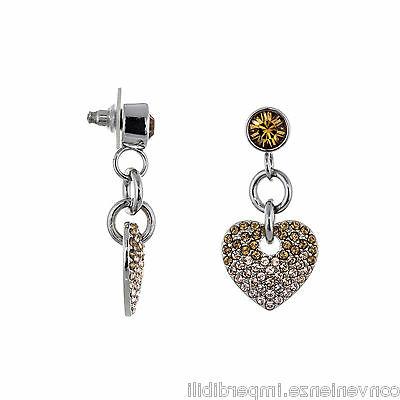 orecchini in metallo rodiato e swarovski heart