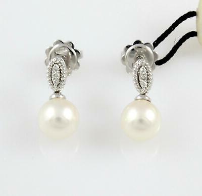orecchini in oro bianco 18 kt perle