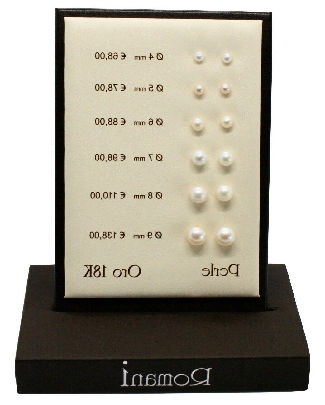 orecchini in oro bianco 18k e perle