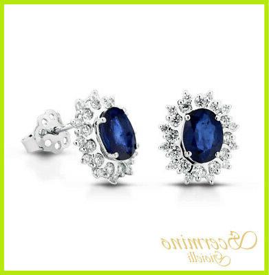 orecchini in oro bianco 18k zaffiri e