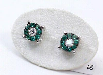 orecchini in oro bianco 18kt con smeraldi