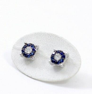 orecchini in oro bianco 18kt con zaffiri