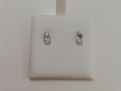 orecchini in oro bianco acquamarina e diamanti