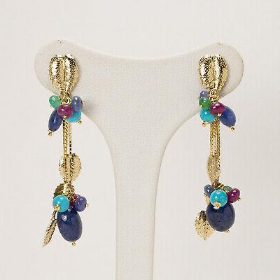 orecchini in oro giallo 18 kt foglie