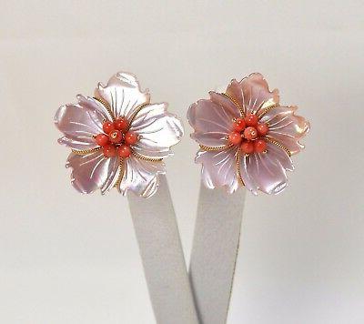 orecchini in oro giallo 18kt con fiori