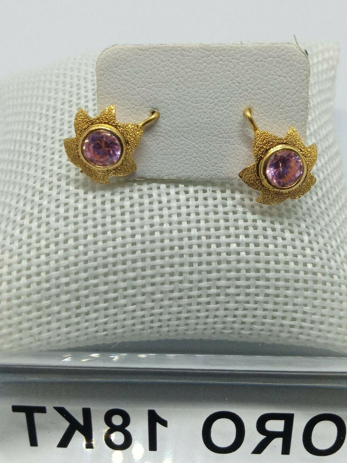 orecchini in oro giallo 750 chiusura a