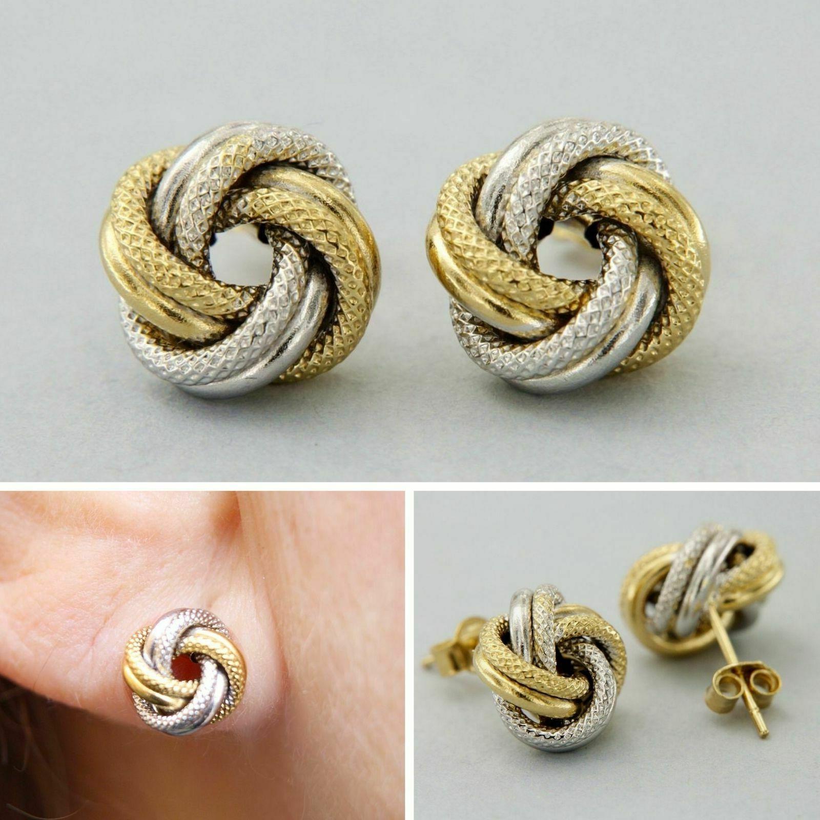 orecchini in oro giallo bianco 18 kt