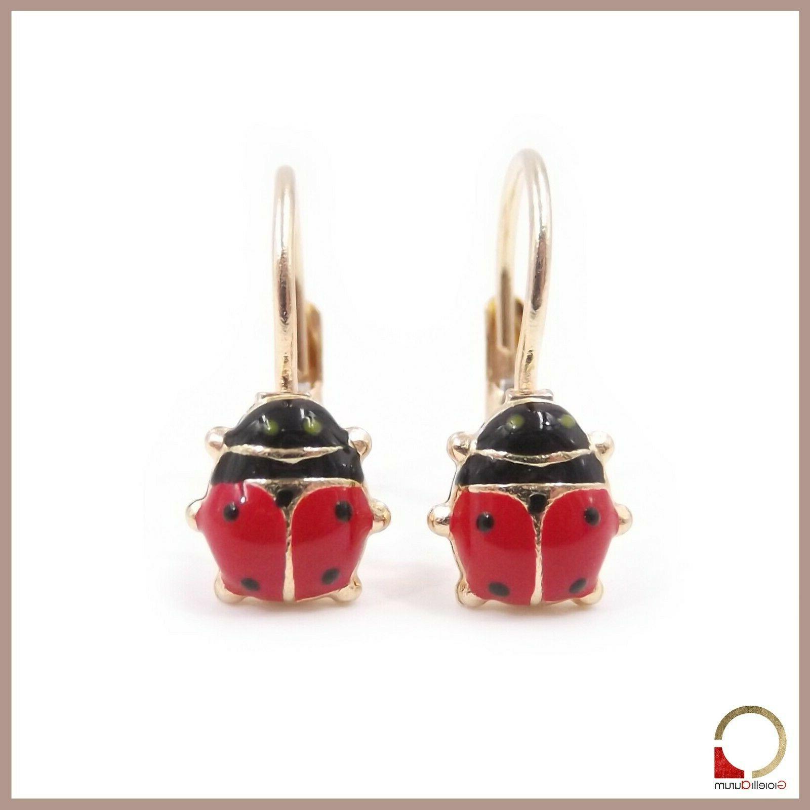 orecchini in oro giallo coccinella bambina donna