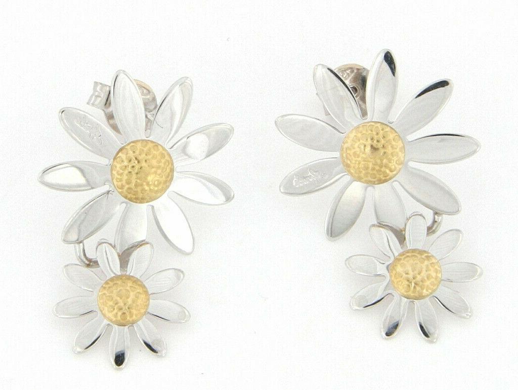 orecchini in oro giallo e bianco margherita