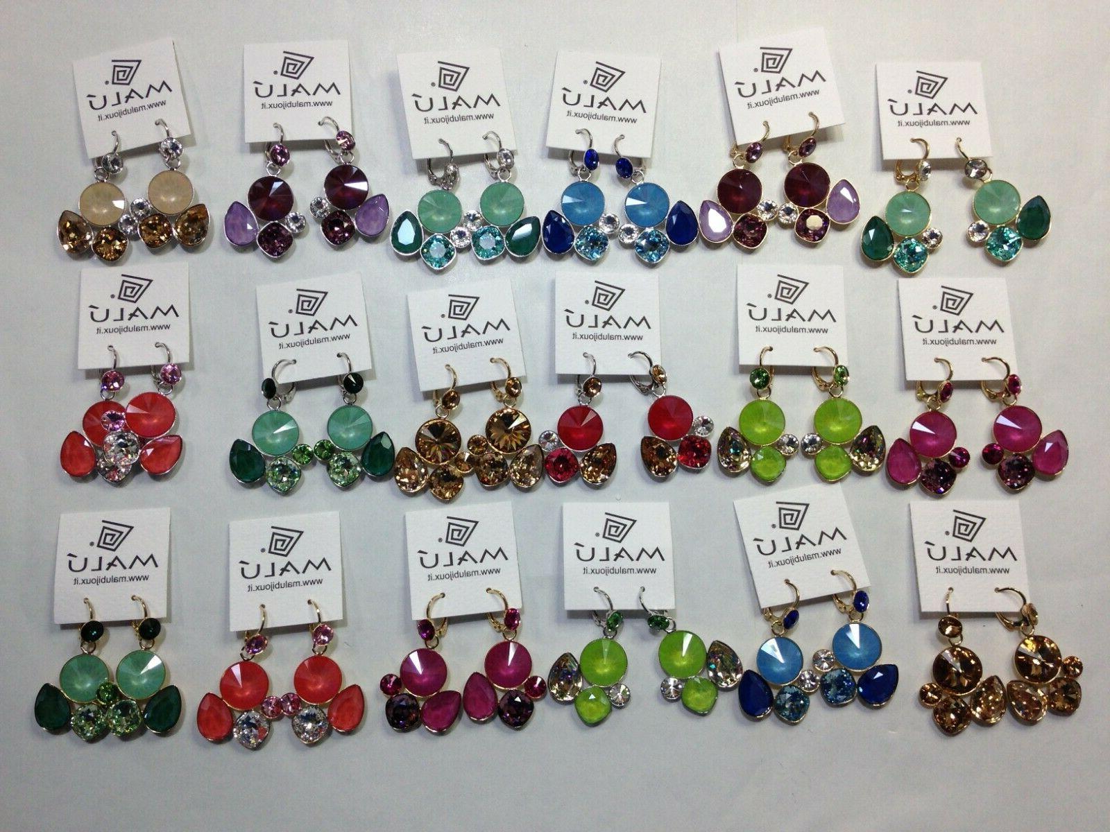 orecchini in ottone fantasia con cristalli swarovski