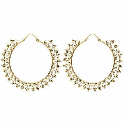 orecchini in ottone oro indiani dotwork grandi