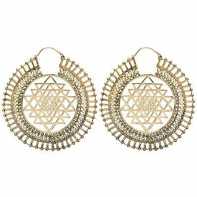 orecchini in ottone oro indiani grandi tribali