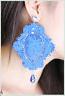 orecchini in pizzo macrame azzurro pendenti artigianali
