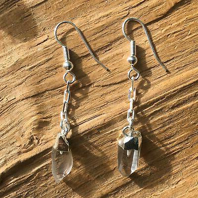 orecchini in vera punta di quarzo ialino