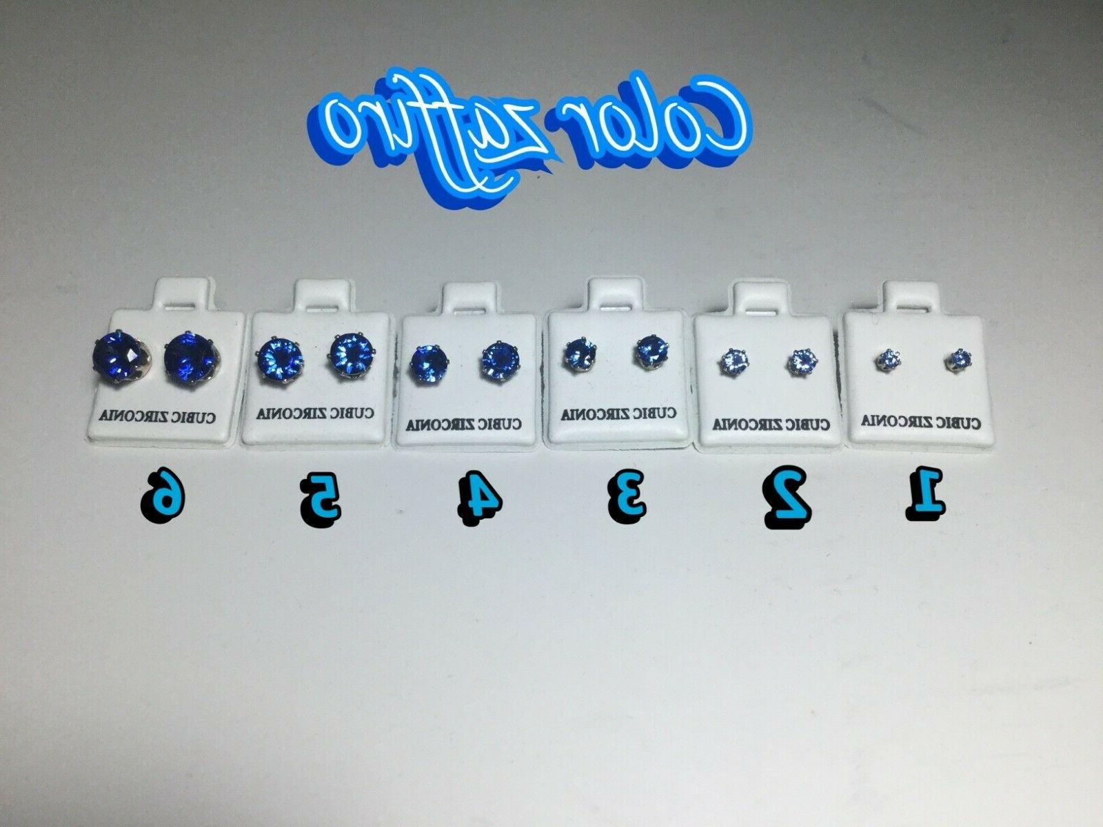 orecchini in zirconia cubica color zaffiro donna