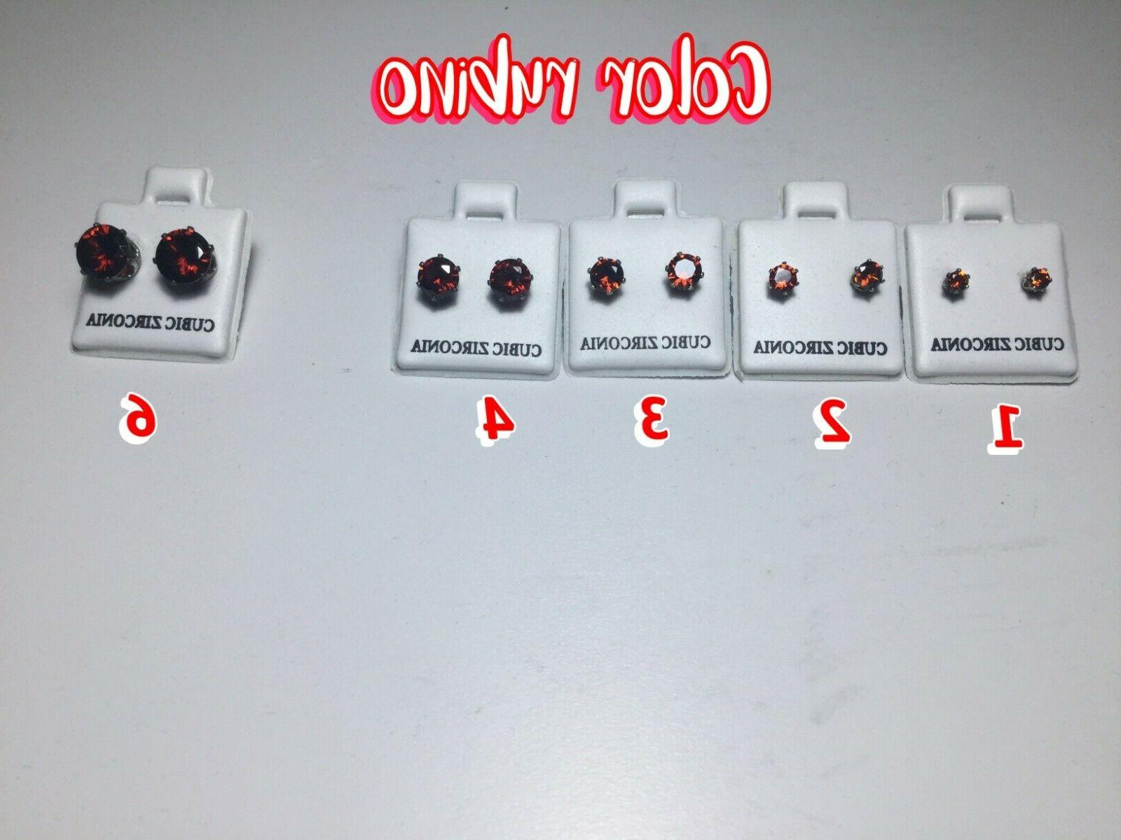 orecchini in zirconia cubica colore rosso rubino