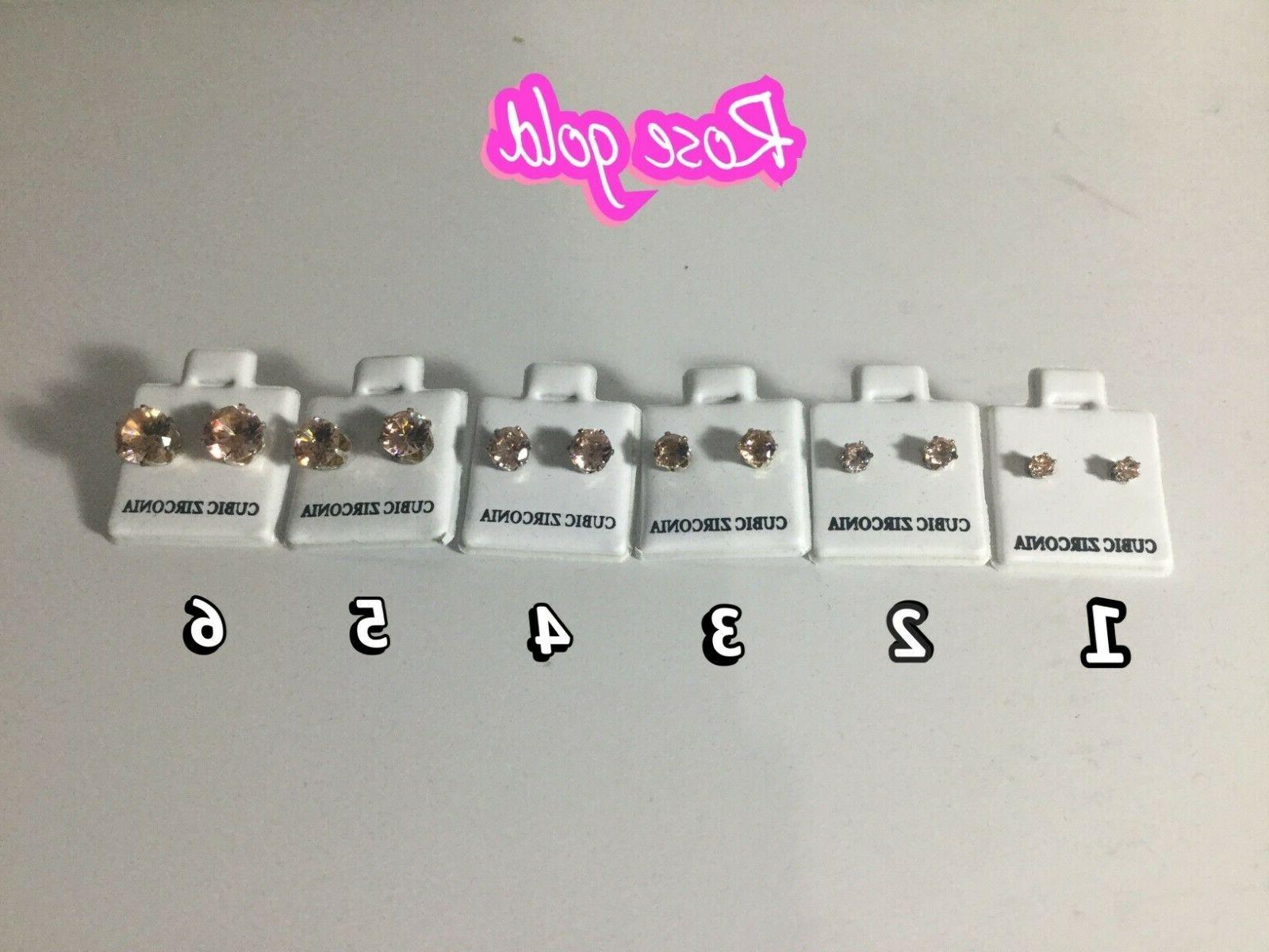 orecchini in zirconia cubica rose gold donna