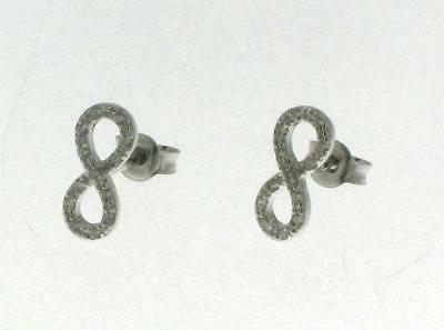 orecchini infinito in argento 925 rodiato con