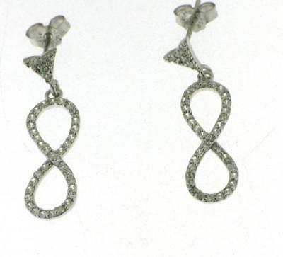 orecchini infinito infinity vero argento 925 rodiato