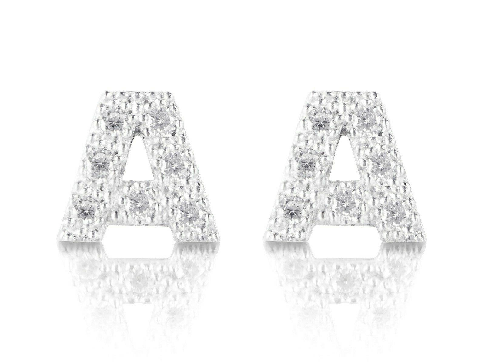 orecchini iniziale argento 925 zirconi pave chiusura