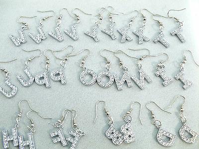 orecchini iniziale lettera rh argento pave zirconi