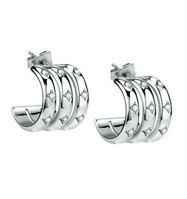 orecchini insieme donna sakm79 earrings acciaio zirconi