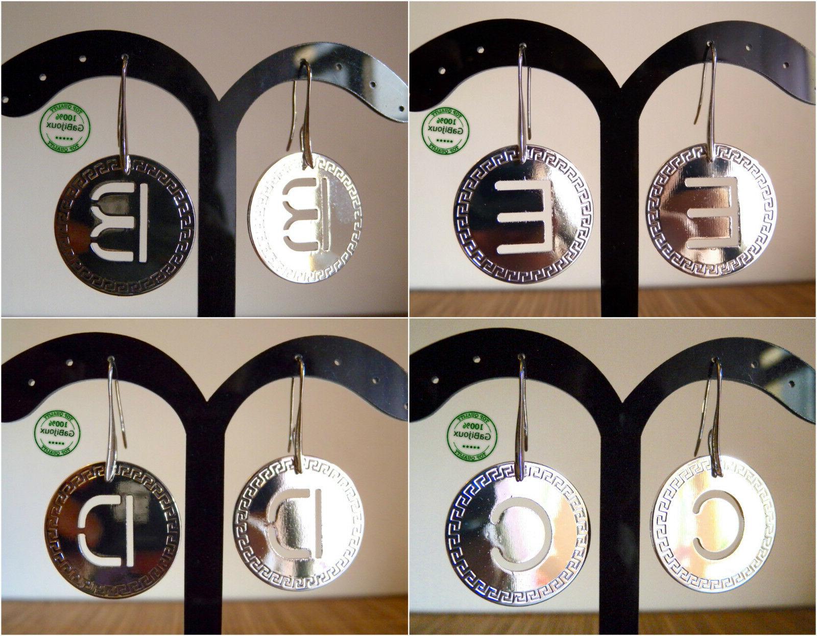 orecchini lettera iniziale alfabeto argentati b c