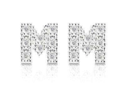 orecchini lettera iniziale m argento 925 con