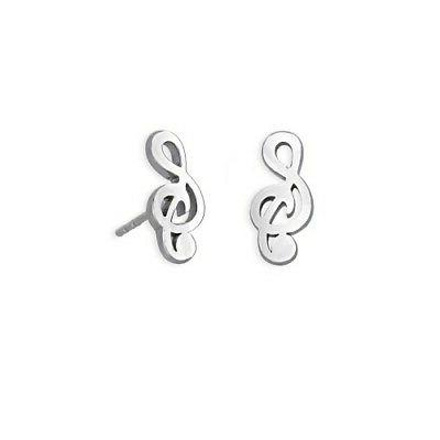 orecchini lobo chiave di sol in acciaio