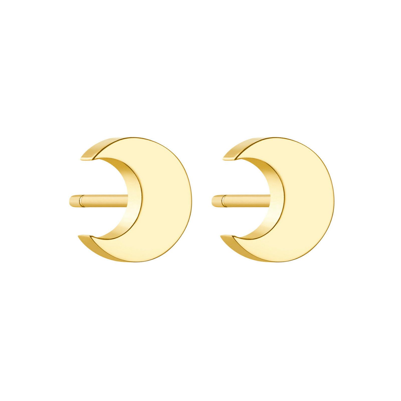 orecchini lobo donna luna acciaio color oro