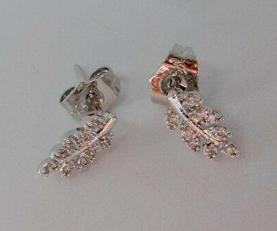 orecchini lobo donna piume color argento perline