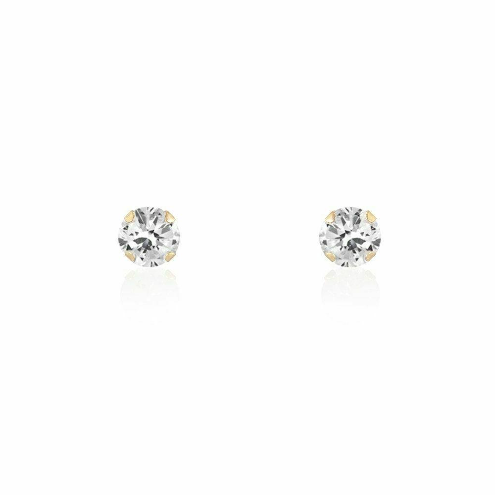orecchini lobo zircone oro giallo donna bimba