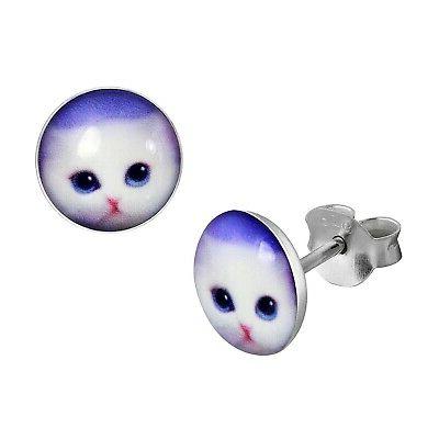 orecchini logo stampa gatto bambini donna 925