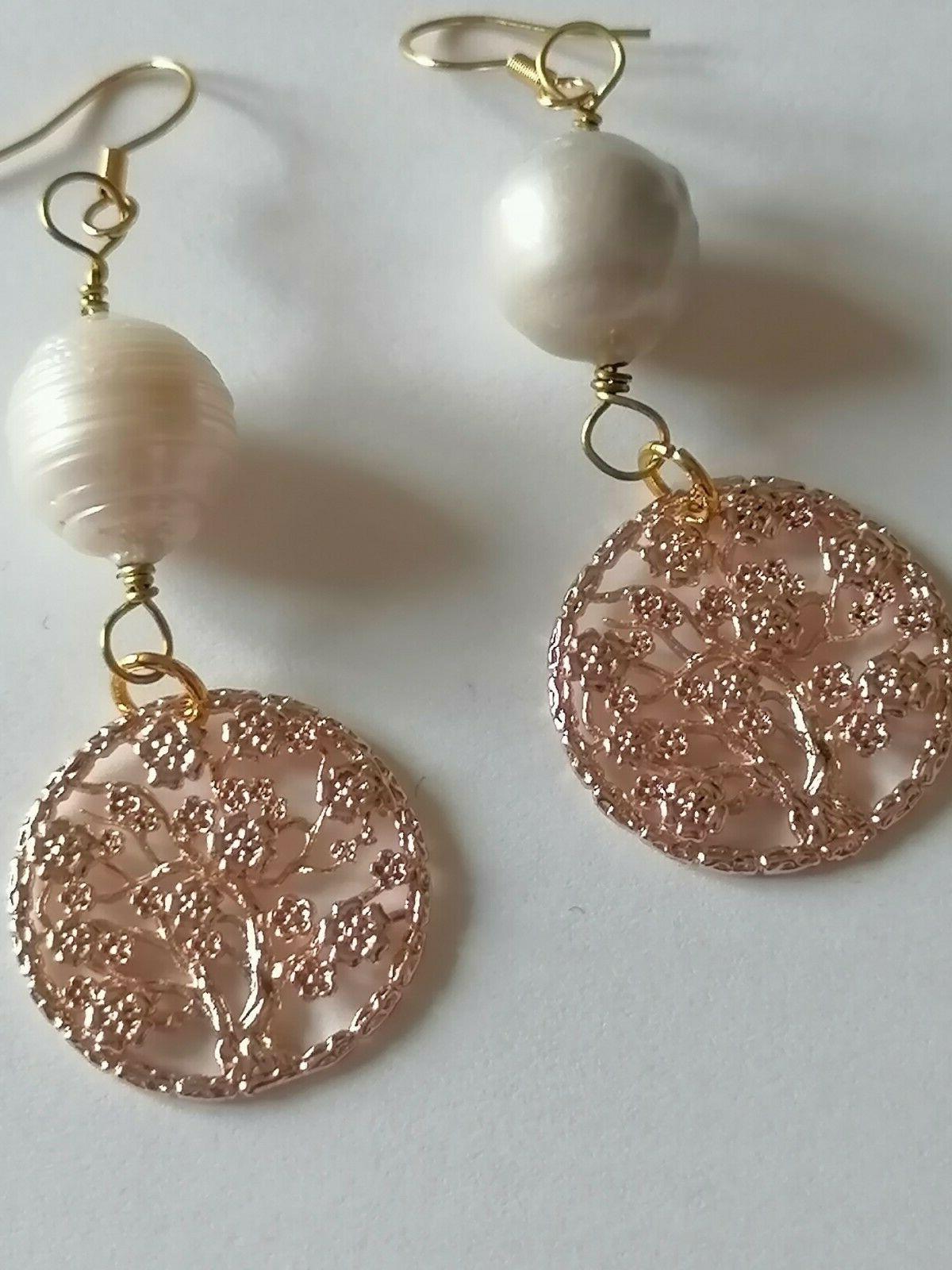 orecchini lunghi con vere perle di fiume