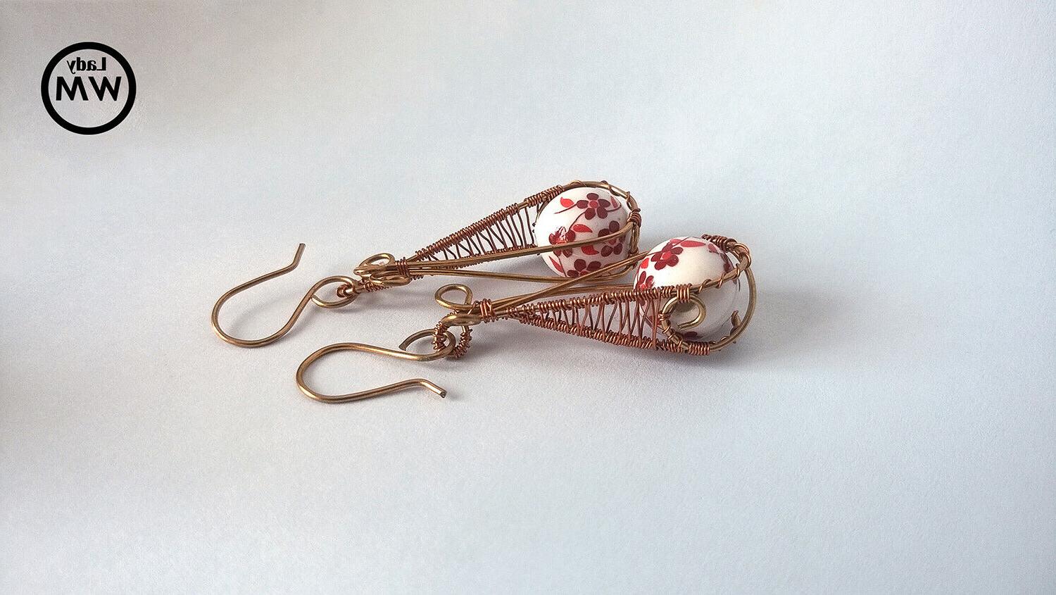 orecchini lunghi pendenti donna pietre in ceramica