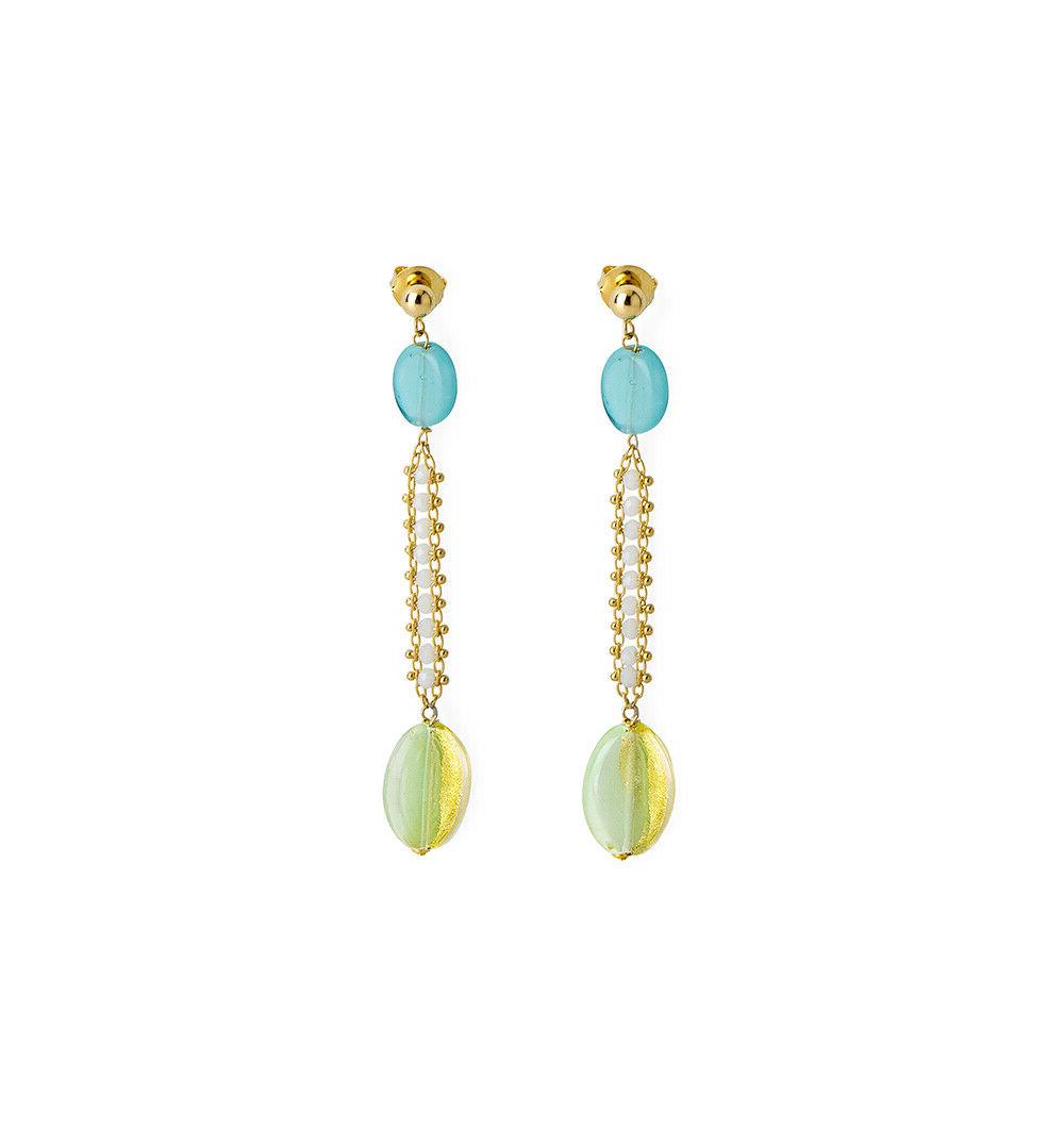 orecchini lunghi summer donna con perle in