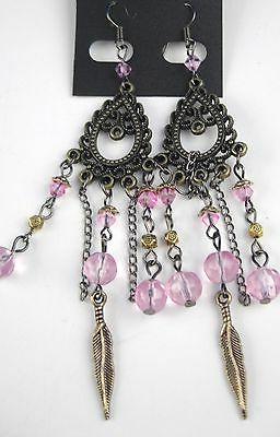 orecchini lungo pendenti etnico stile foglia motivo