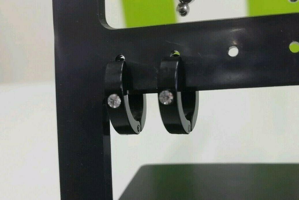 orecchini maschili in acciaio neri argentati a