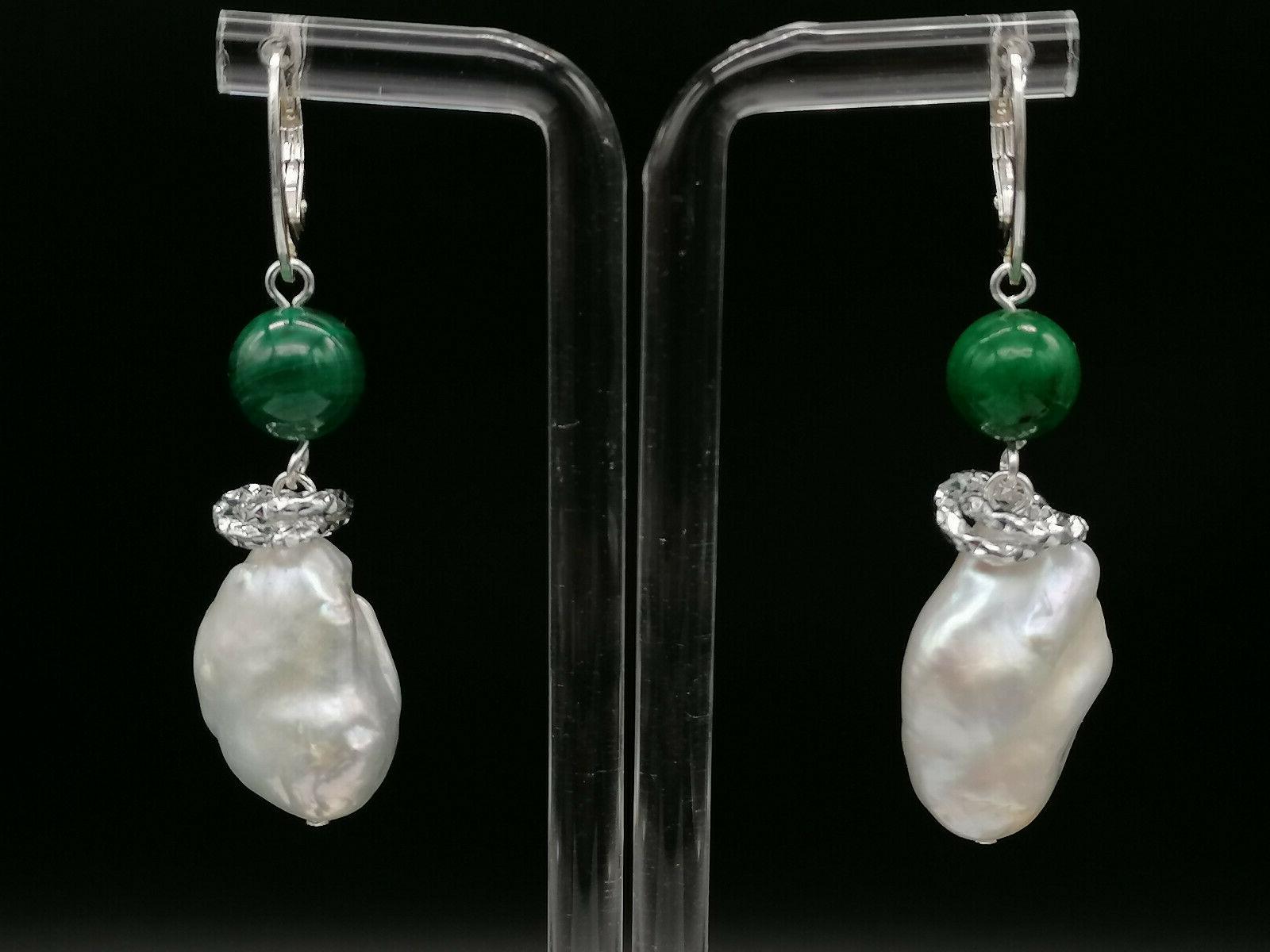 orecchini monachella donna perla pendenti agata argento