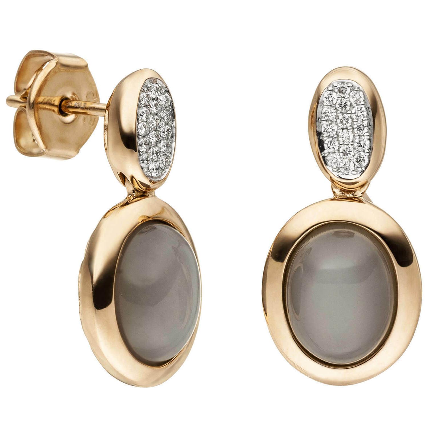 orecchini mondstein cabochons 32 diamanti brillanti 585