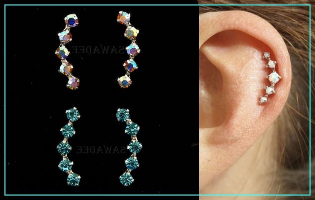 orecchini multistrass in argento 925 percent helix