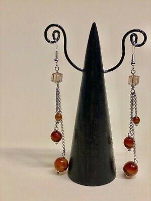 orecchini occhi di tigre cubi swarovski elemet