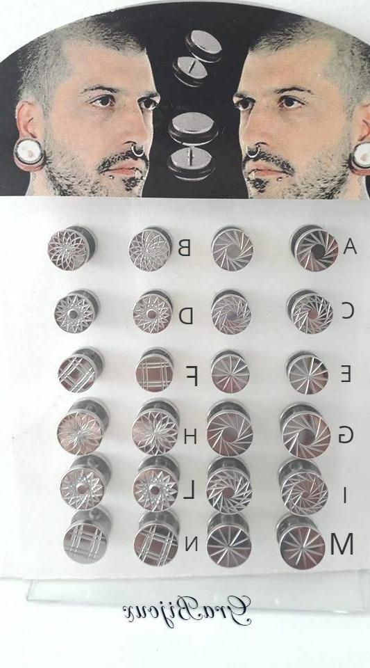 orecchini orecchino uomo acciaio finto dilatatore disco