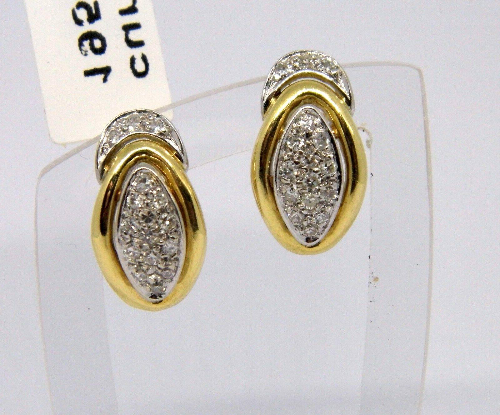 orecchini oro 18kt diamanti brillanti lobo vintage