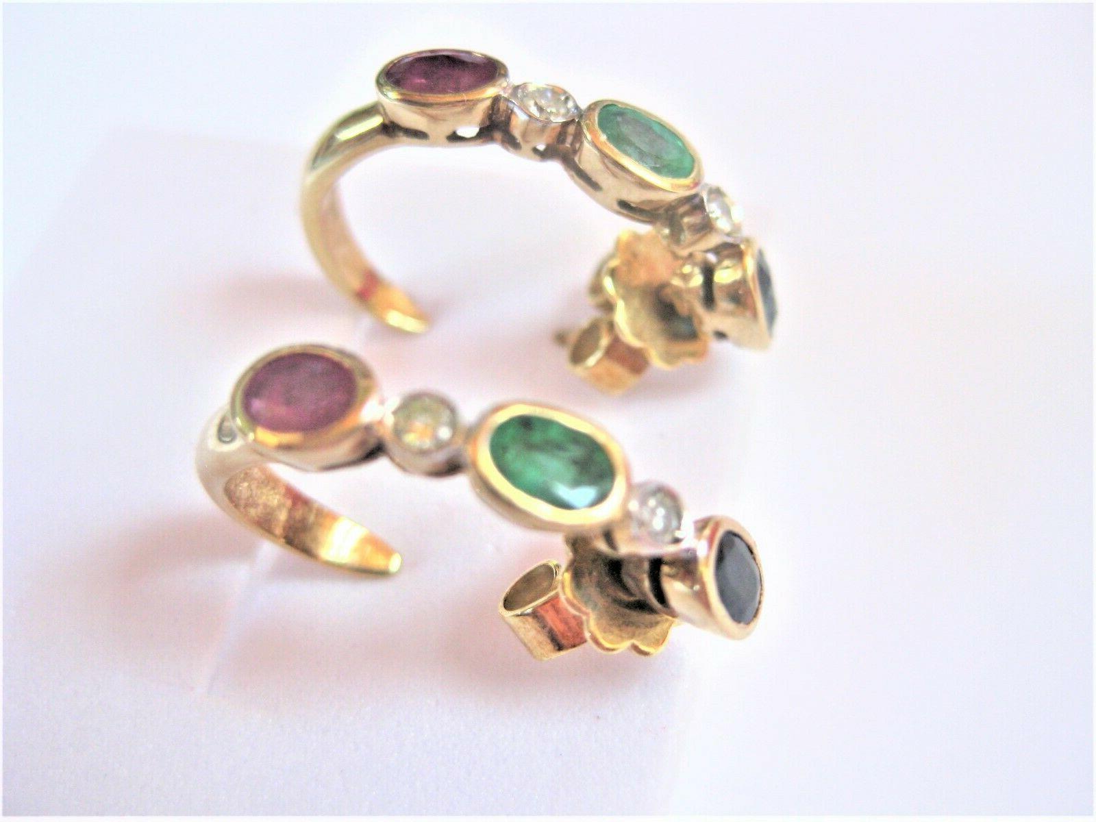 orecchini oro 585 con pietre preziose e