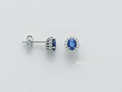 orecchini oro 750 percent zaffiro e diamanti